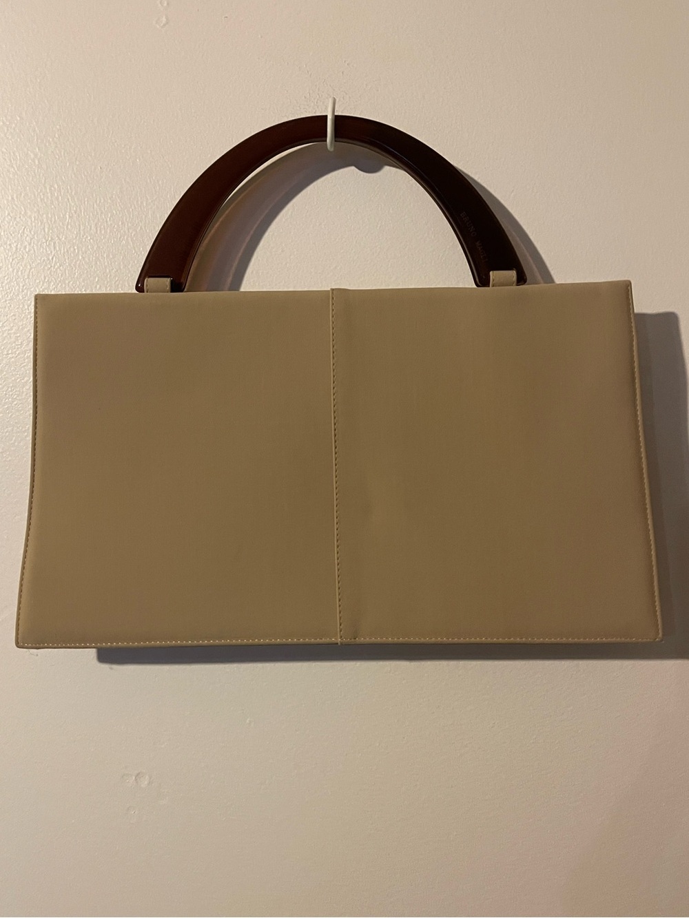 Vintage Bruno Magli Structured Bag Tortoiseshell Colour Lucite or Resin Handle